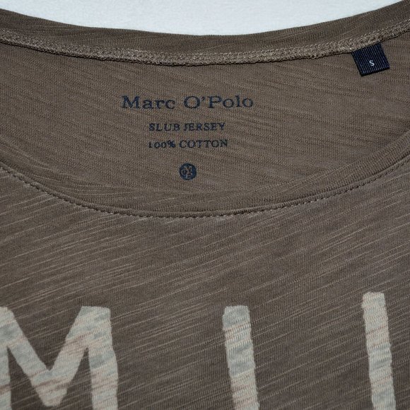 Marc O'Polo 'Smile More Worry Less' Slub Jersey Tee - Size S (runs large) - Picture 3 of 6